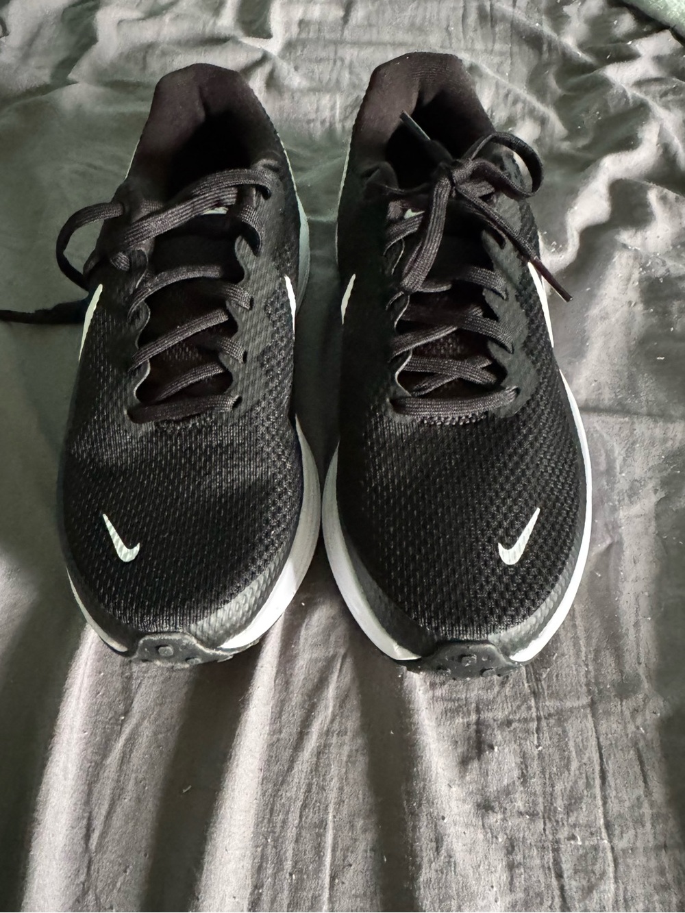 Nike Black Running Sneakers with White Swoosh